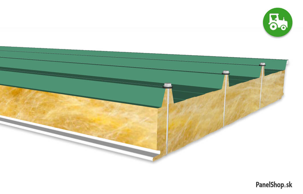 Mineral wool roof panel (visible joint , farm) Product code: SP012